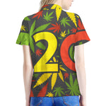 Rasta 420 Print Women's Polo Shirt