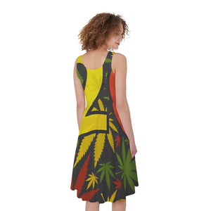 Rasta 420 Print Women's Sleeveless Dress