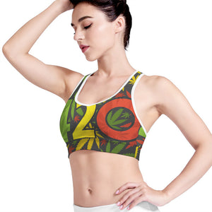 Rasta 420 Print Women's Sports Bra