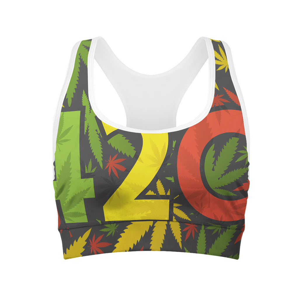 Rasta 420 Print Women's Sports Bra