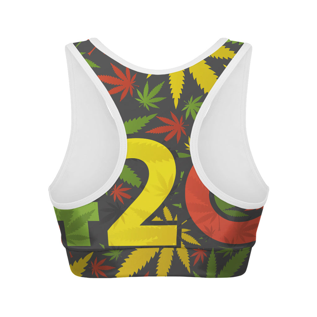 Rasta 420 Print Women's Sports Bra