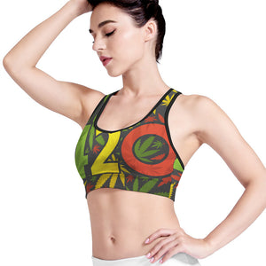 Rasta 420 Print Women's Sports Bra