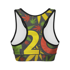 Rasta 420 Print Women's Sports Bra