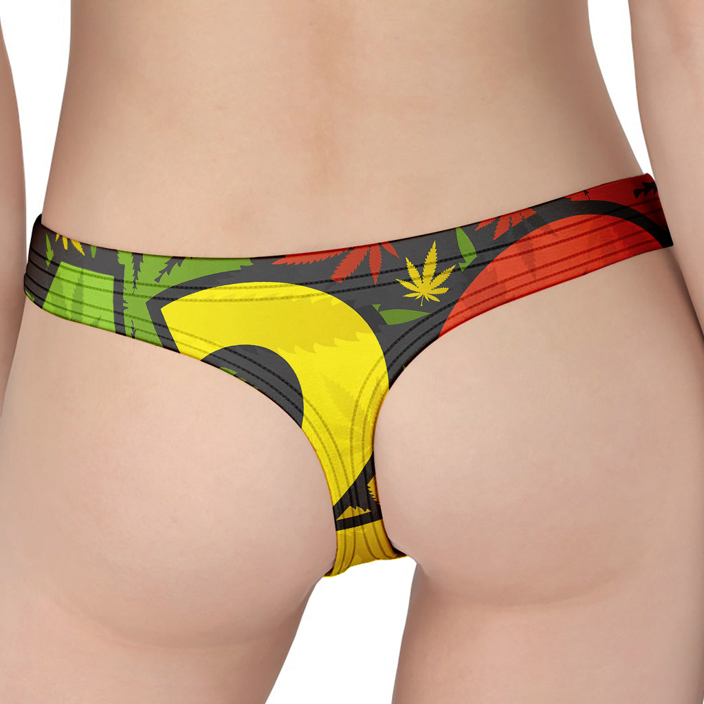 Rasta 420 Print Women's Thong