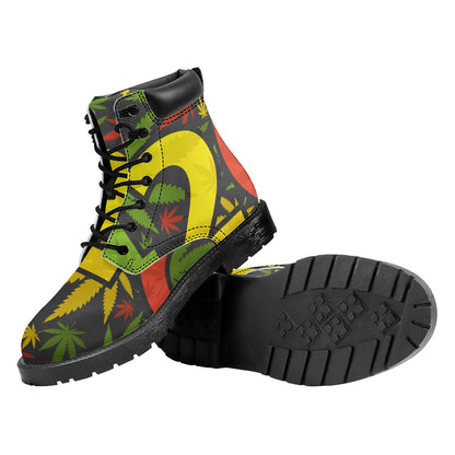 Rasta 420 Print Work Boots