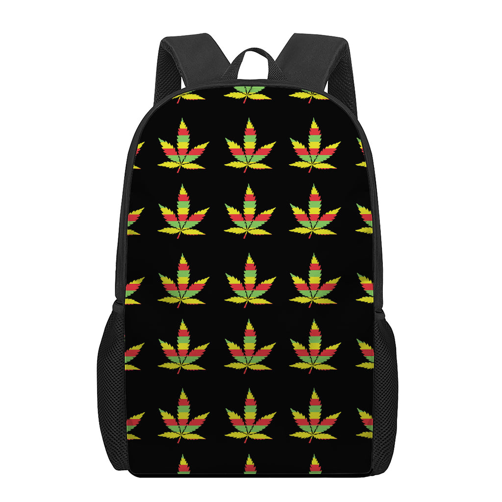 Rasta Flag Pattern Print 17 Inch Backpack