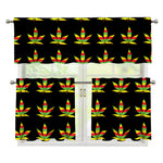 Rasta Flag Pattern Print 3 Piece Kitchen Curtains