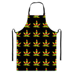 Rasta Flag Pattern Print Bib Apron With Pocket