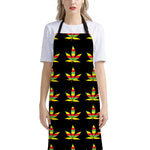 Rasta Flag Pattern Print Bib Apron With Pocket