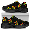 Rasta Flag Pattern Print Black Chunky Shoes