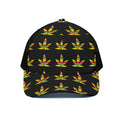 Rasta Flag Pattern Print Black Mesh Trucker Hat