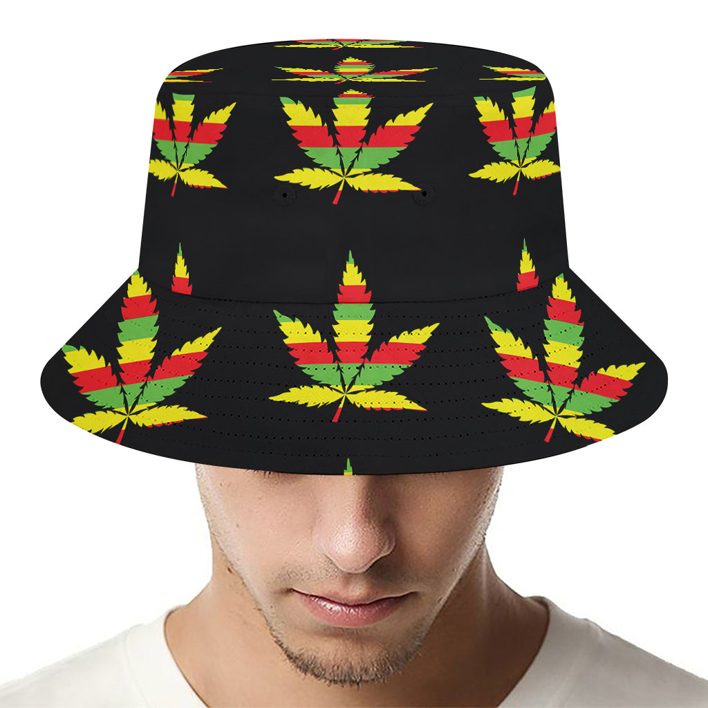 Rasta Flag Pattern Print Bucket Hat