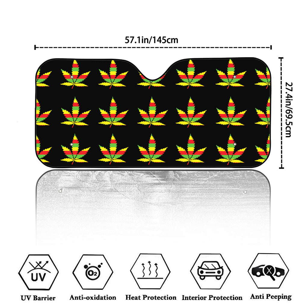 Rasta Flag Pattern Print Car Windshield Sun Shade