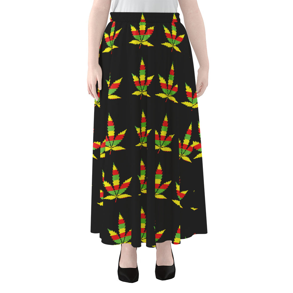 Rasta Flag Pattern Print Chiffon Maxi Skirt