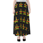 Rasta Flag Pattern Print Chiffon Maxi Skirt