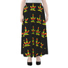 Rasta Flag Pattern Print Chiffon Maxi Skirt