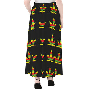 Rasta Flag Pattern Print Chiffon Maxi Skirt