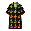 Rasta Flag Pattern Print Cotton Hawaiian Shirt