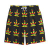 Rasta Flag Pattern Print Cotton Shorts