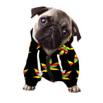 Rasta Flag Pattern Print Dog Zip Up Hoodie