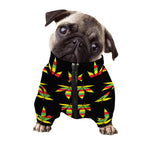 Rasta Flag Pattern Print Dog Zip Up Jacket