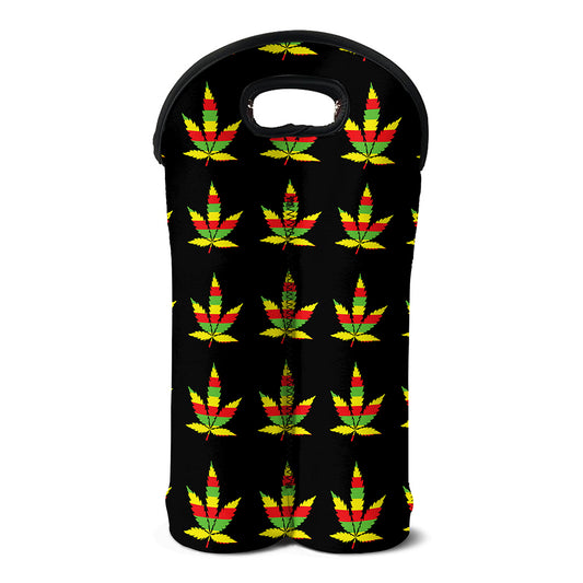 Rasta Flag Pattern Print Double Neoprene Wine Tote