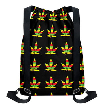 Rasta Flag Pattern Print Drawstring Backpack