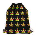 Rasta Flag Pattern Print Drawstring Bag