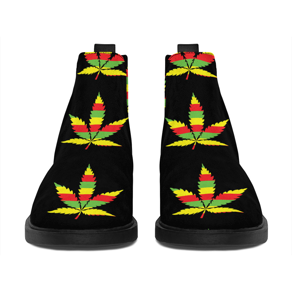 Rasta Flag Pattern Print Flat Ankle Boots