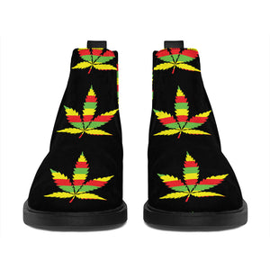 Rasta Flag Pattern Print Flat Ankle Boots