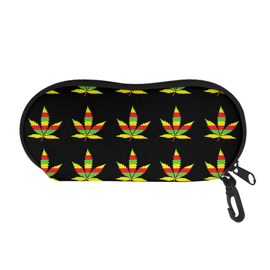 Rasta Flag Pattern Print Glasses Case