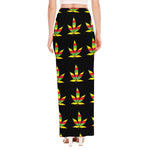 Rasta Flag Pattern Print High Slit Maxi Skirt