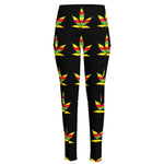 Rasta Flag Pattern Print High-Waisted Pocket Leggings