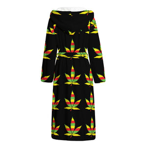 Rasta Flag Pattern Print Hooded Bathrobe