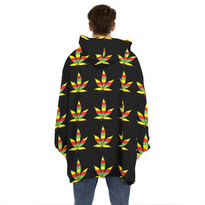 Rasta Flag Pattern Print Hoodie Blanket