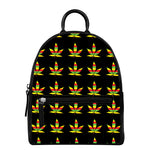 Rasta Flag Pattern Print Leather Backpack