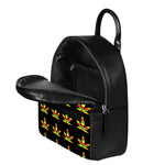 Rasta Flag Pattern Print Leather Backpack