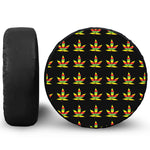 Rasta Flag Pattern Print Leather Spare Tire Cover