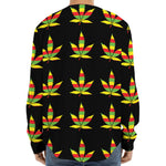 Rasta Flag Pattern Print Long Sleeve Baseball Jersey