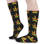 Rasta Flag Pattern Print Long Socks