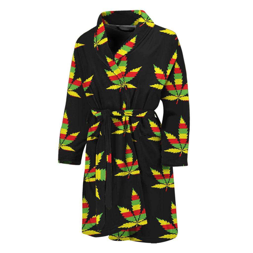 Rasta Flag Pattern Print Men's Bathrobe