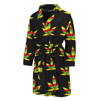 Rasta Flag Pattern Print Men's Bathrobe