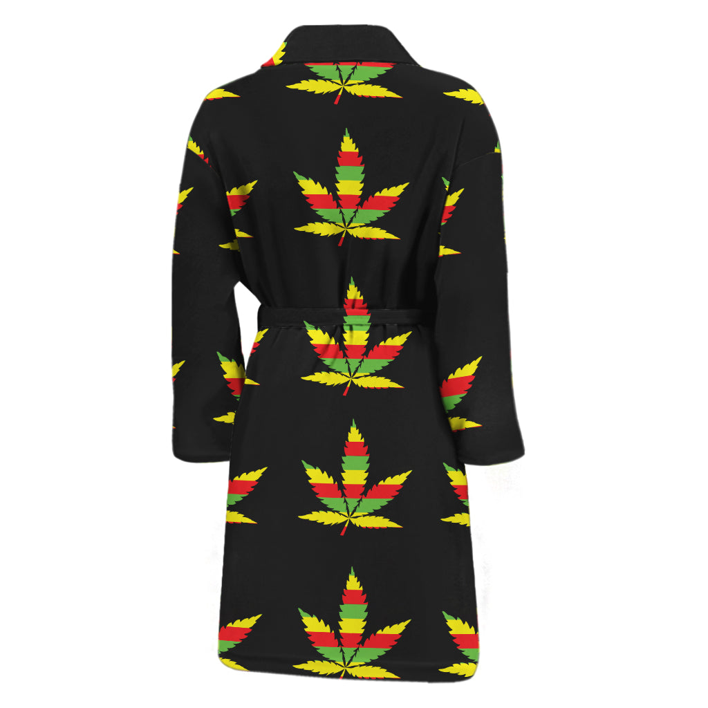 Rasta Flag Pattern Print Men's Bathrobe