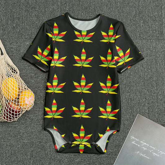 Rasta Flag Pattern Print Men's Bodysuit