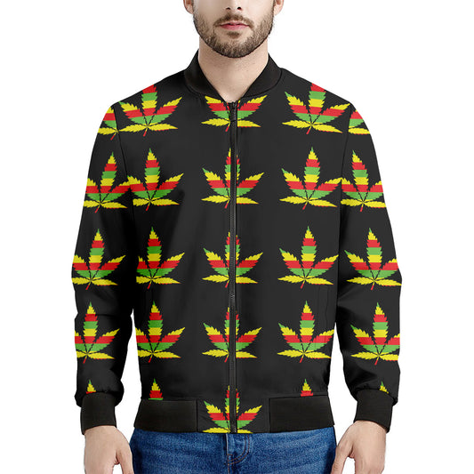 Rasta Flag Pattern Print Men's Bomber Jacket