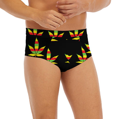Rasta Flag Pattern Print Men's Briefs