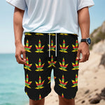 Rasta Flag Pattern Print Men's Cargo Shorts