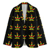 Rasta Flag Pattern Print Men's Cotton Blazer