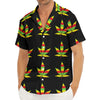 Rasta Flag Pattern Print Men's Deep V-Neck Shirt