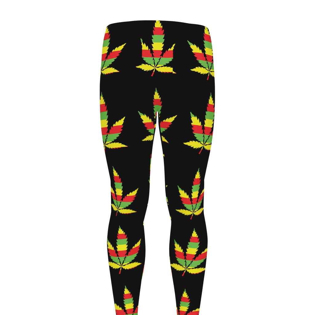 Rasta Flag Pattern Print Men's leggings